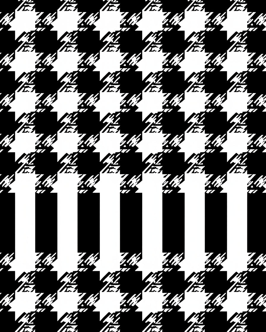 Graphic Houndstooth Striped Rug