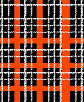 Bold Orange Black White Plaid Rug