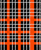 Bold Orange Black White Plaid Rug