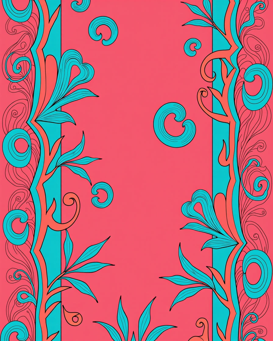 Vivid Floral Swirls Graphic Design Rug