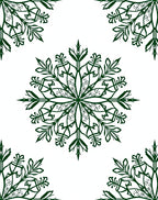 Emerald Green Snowflake Mandala Graphic Rug