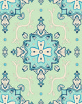 Light Blue Medallion Floral Pattern Rug