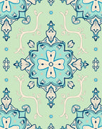 Light Blue Medallion Floral Pattern Rug