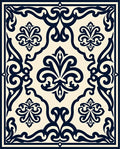 Ornate Floral Damask Motif Rug