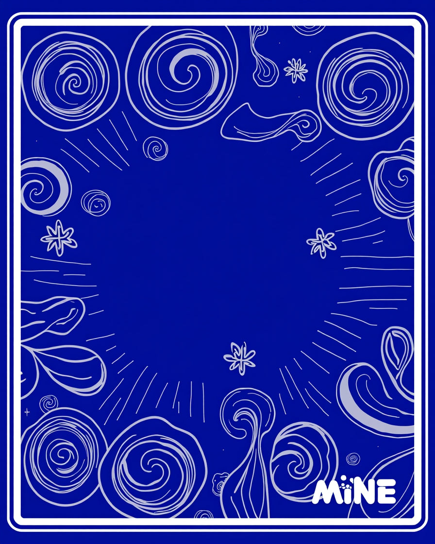 Whimsical Blue Swirl Starburst Rug