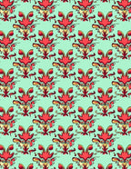 Red Golden Symmetry Pattern Design Rug