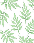 Fresh Green Leaf Pattern Design Rug