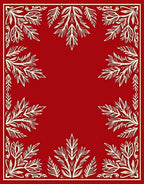 Crimson Leafy Border Design Rug