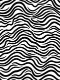 Black White Wavy Stripes Design Rug