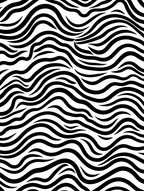 Black White Wavy Stripes Design Rug