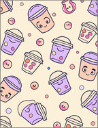 Cute Bubble Tea Pattern Rug
