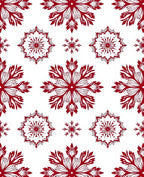 Crimson Snowflake Medallion Arrangement Rug