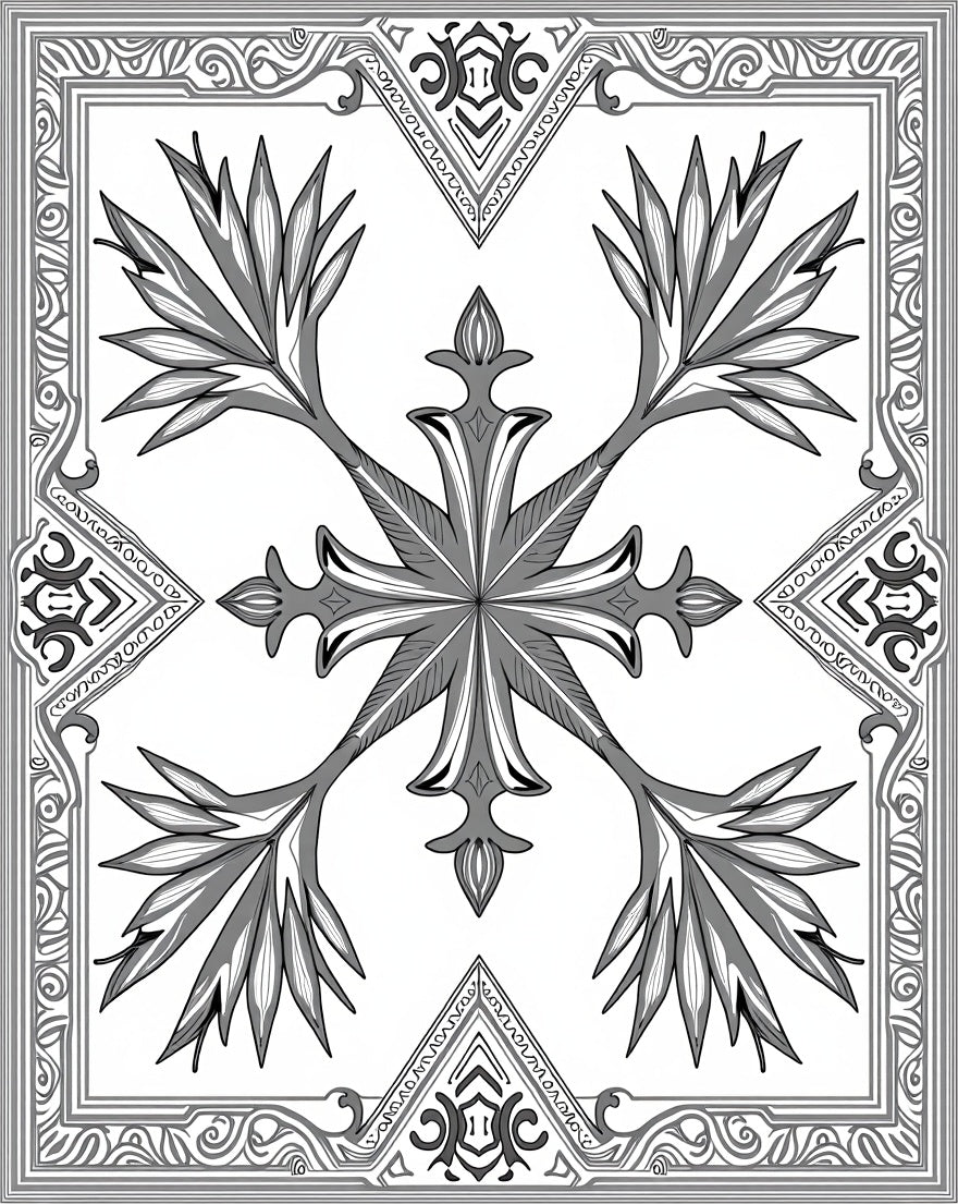 Ornate Floral Symmetry Design Rug