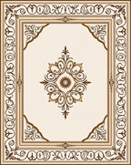 Classic Ornamental Scrollwork Cream Rug