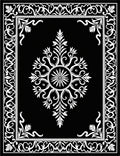 Ornate Floral Black White Design Rug