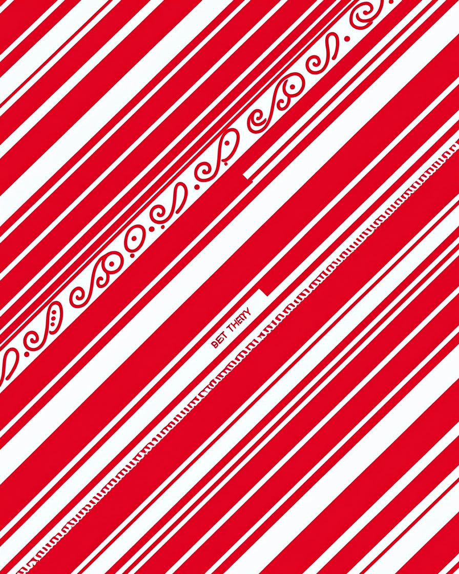 Red White Swirl Candy Cane Stripes Rug