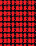Bold Red Black Houndstooth Pattern Rug