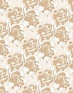 Nude Floral Swirl Pattern Design Rug