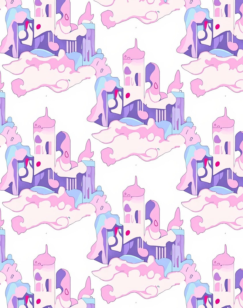 Dreamy Cloud Castle Pattern Rug