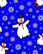 Joyful Snowman Winter Snowflakes Red Rug
