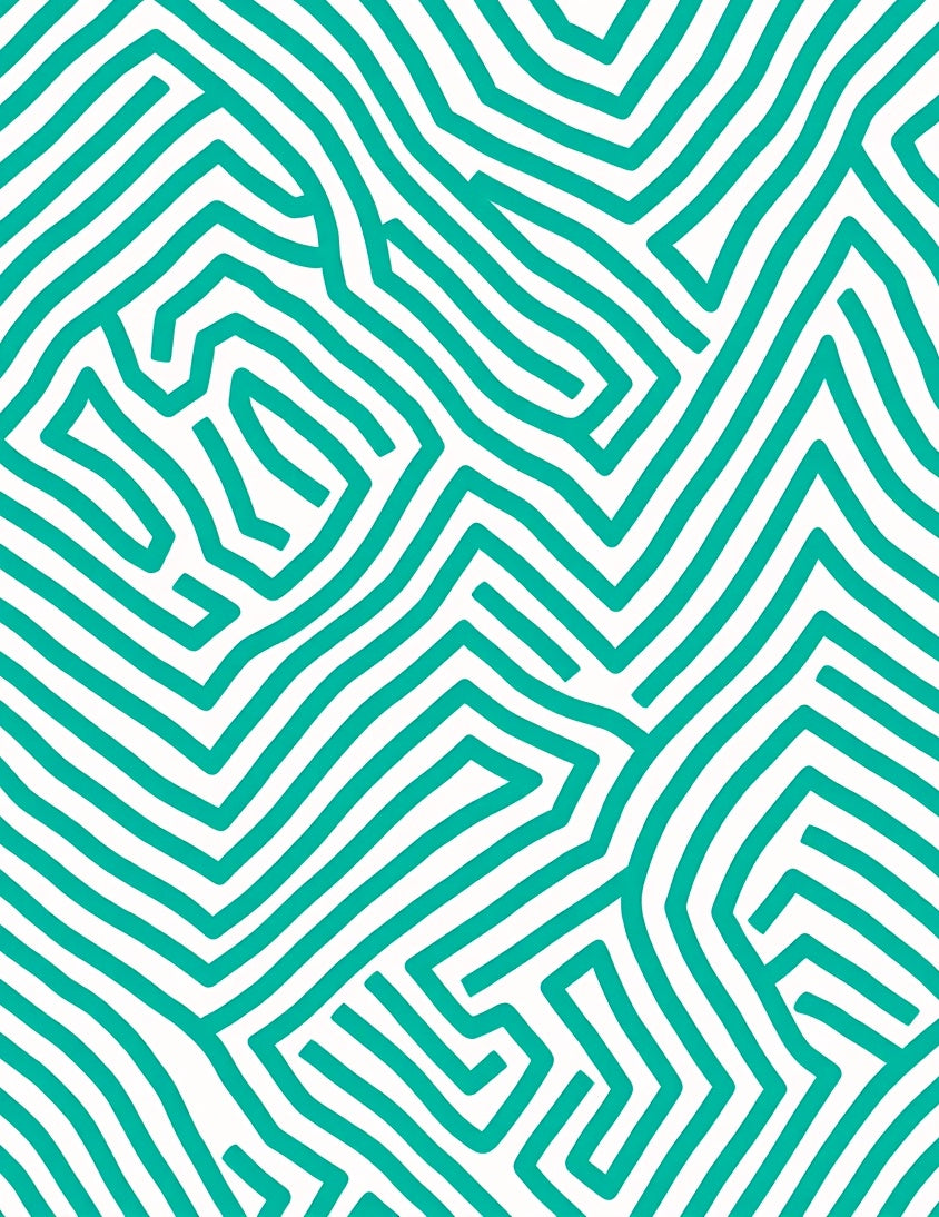 Teal Abstract Linear Movement Rug
