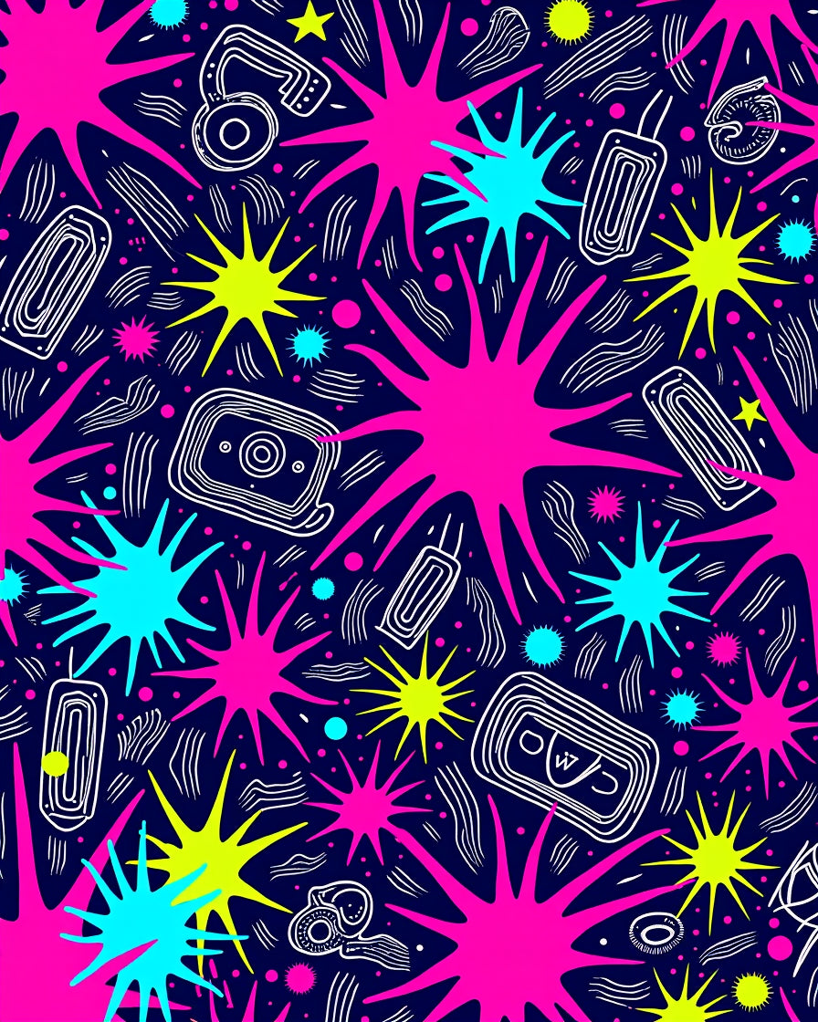 Vibrant Starburst Doodle Pattern Rug