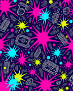 Vibrant Starburst Doodle Pattern Rug