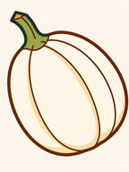Creamy White Pumpkin Outline Rug