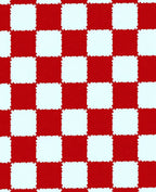 Classic Checkered Red and White Pattern Rug