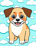 Cute Puppy Sky Clouds Rug