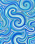 Abstract Blue Whirlpool Swirl Pattern Rug