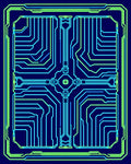 Circuit Board Geometric Blue Green Rug