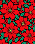 Bold Red Floral Pattern Rug
