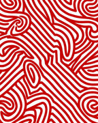 Bold Red Swirl Abstract Pattern Rug