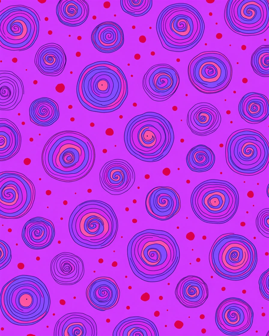 Whimsical Swirl Dot Pattern Rug
