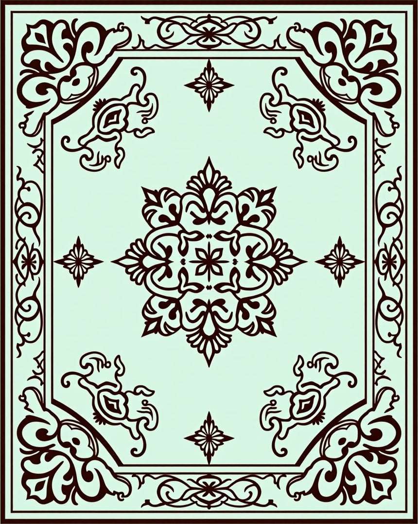 Ornate Paisley Floral Motif Rug