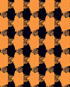 Bold Orange Black Checkered Pattern Rug
