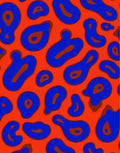Bold Blue Animal Print Pattern Rug