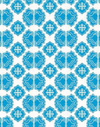 Intricate Blue Floral Motif Pattern Rug
