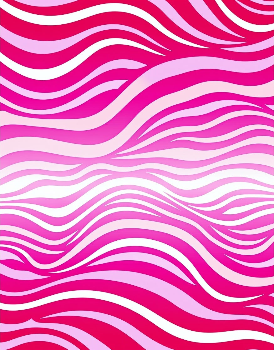 Pink Abstract Wavy Stripes Rug