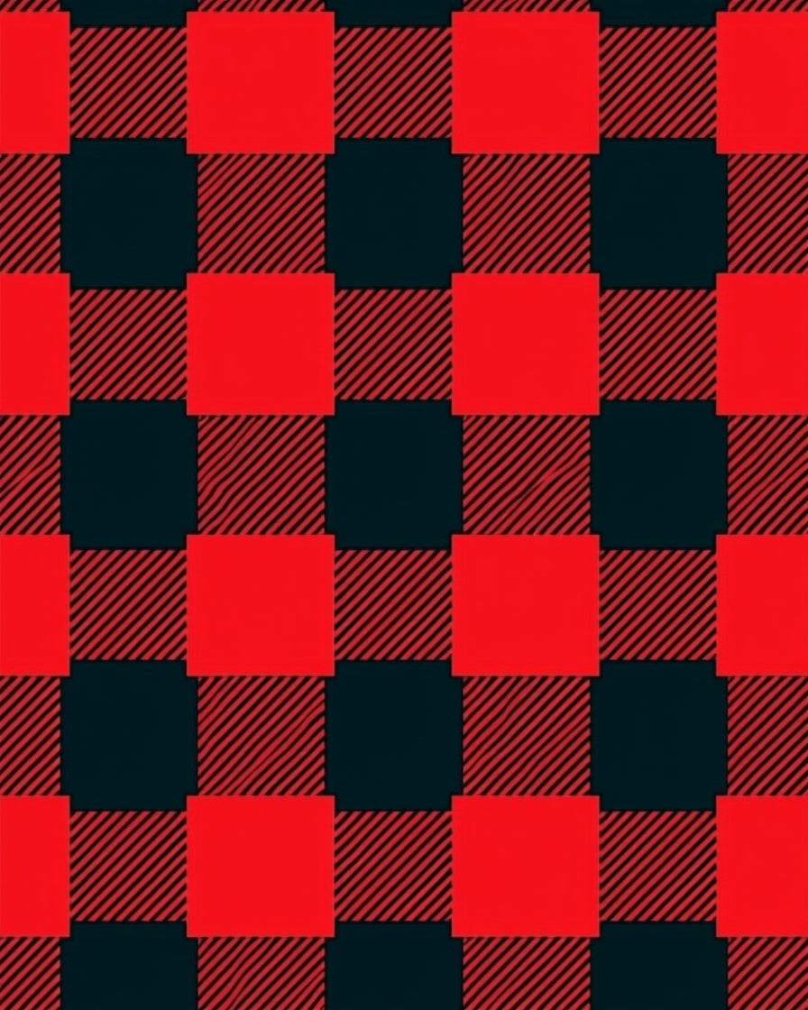 Classic Red Black Buffalo Check Pattern Rug