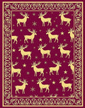 Regal Reindeer Star Border Design Rug