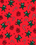 Whimsical Green Cats Candy Cane Pattern Rug