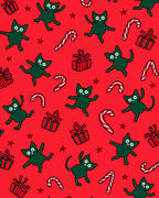 Whimsical Green Cats Candy Cane Pattern Rug