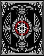 Gothic Star With Red Wheel Design Rug
