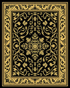 Ornate Floral Black Gold Rug