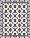 Classic Blue Beige Diamond Pattern Rug