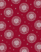 Floral Starburst Patterned Red Rug