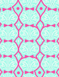 Pink Bows Teal Abstract Pattern Rug