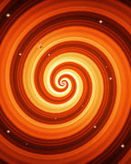 Vibrant Orange Swirl Star Pattern Rug